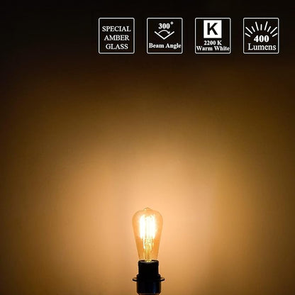 Mastery Mart 60 Pack Vintage LED Light Bulb 2200K Warm White, Dimmable, 5.5W (60 Watt Equivalent), ST19/ ST58 Clear Glass Antique Edison Style, 500LM E26 Decorative Filament Bulb