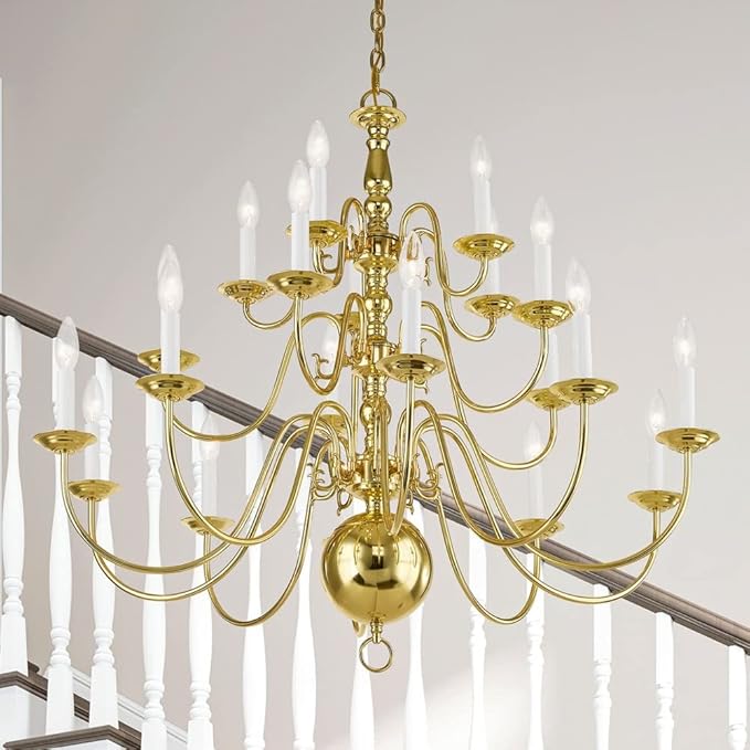 Livex Lighting 5019-07 Williamsburgh 20-Light Chandelier, Bronze, 33.0" x 1.0" x 33.0"