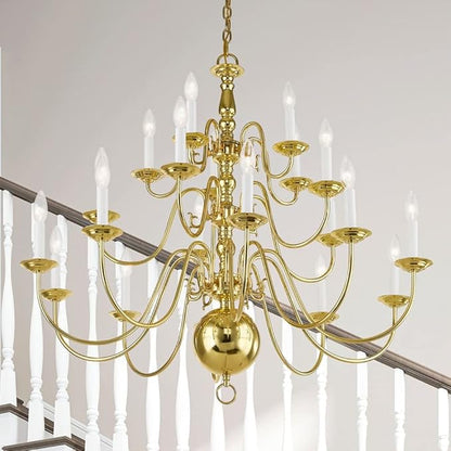 Livex Lighting 5019-07 Williamsburgh 20-Light Chandelier, Bronze, 33.0" x 1.0" x 33.0"