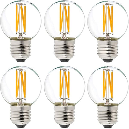 LiteHistory Dimmable g16.5 led Bulb 40W g16 1/2 led Edison Bulb 2700K 4W e26 Globe Light Bulbs for Ceiling Fan,Chandelier,Vanity Light Bulb AC120V 400lm 6Pack