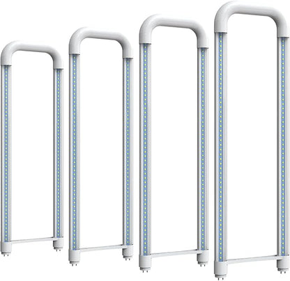 Romwish U Bend LED Tube Light, T8 T12, 18W(40W Equivalent), 5000K Daylight, 2000LM, Fluorescent Light Tube Replacement, Remove Ballast, Dual-Ended Powered, Clear Cover, 4 Pack