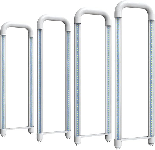 Romwish U Bend LED Tube Light, T8 T12, 18W(40W Equivalent), 5000K Daylight, 2000LM, Fluorescent Light Tube Replacement, Remove Ballast, Dual-Ended Powered, Clear Cover, 4 Pack