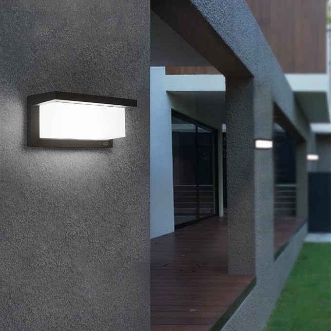 Sytmhoe 5000K Daylight White Exterior Wall Light, 2Packs Modern LED Exterior Light Fixture Wall Mount Ip65 Waterproof, Wall Porch Light for Garage Walkway Hallway Backyard Garden(2packs)