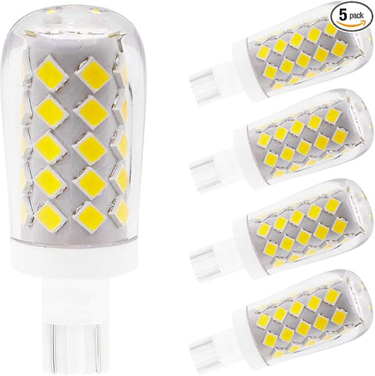 4W T10 Wedge Base RV 921 LED Light Bulb12VAC/DC Landscape Malibu,Automotive Car RV Camper Trailer Motorhome Marine Boat Dome Lighting 6000K daylight white-Pack of 5