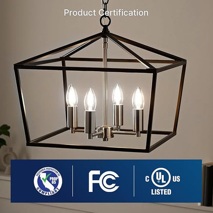 FLSNT 5000K Daylight B10 Dimmable 4W LED E12 Candelabra Bulbs, 40W Equivalent LED Chandelier Candle Bulbs, Clear Glass Finishing, 6 Pack UL,CA65 Listed.