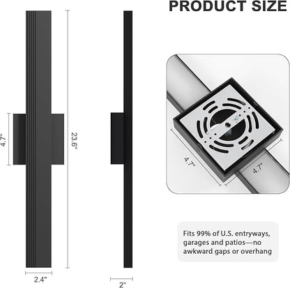 LamQee 23.6 In Aluminum Long Outdoor Wall Light, 3000K 1600LM Integrated LED Waterproof IP65, Linear Modern Exterior Lighting Fixtures Wall Mount Outside Sconce for House Porch Patio Garage Front Door