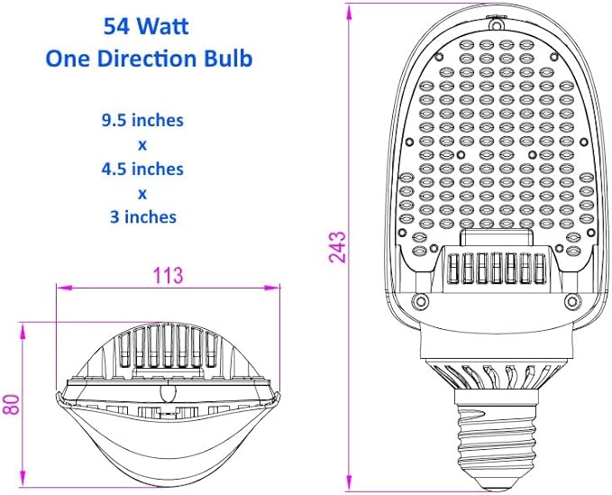 RuggedGrade Arcan II Series 54W E39 LED Corn Bulb - 6,900 Lumens - 4000K Natural White - Replacement for 125-175W Metal Halide - Certified UL