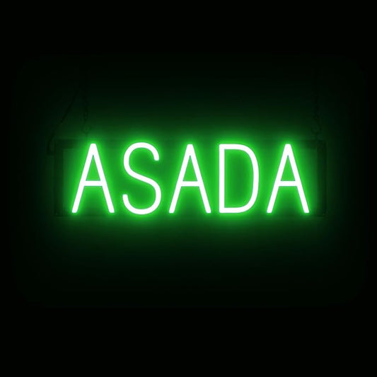 SpellBrite ASADA Sign | Mexican Food-Related Sign with Neon Look, Green LED Light Source | 22.0" x 6.3"