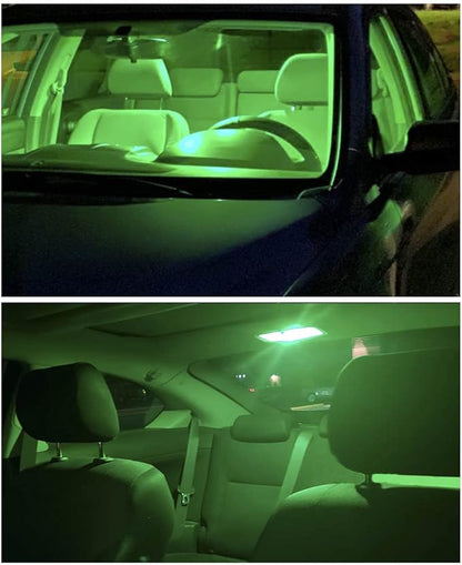 578 Festoon LED Bulb 211-2 212-2 LED Bulbs Green 43mm 44mm DE3425 3423 6451 561 DC 12V for Automotive Interior Door Cargo Lights (Pack 6)