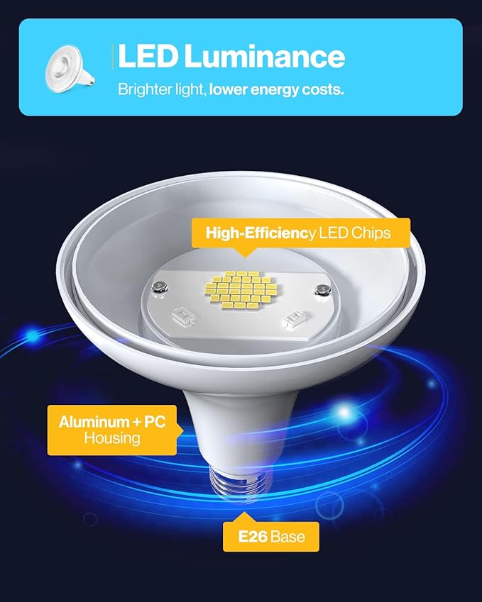 Sunco 24 Pack Outdoor LED Flood Home Patio Driveway Light, Waterproof PAR38 LED Bulb, CRI90, 3000K Warm White,1050 Lumens, 100W Equivalent 13W, Dimmable, Wet-Rated, E26 Base UL