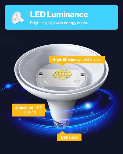 Sunco 24 Pack Outdoor LED Flood Home Patio Driveway Light, Waterproof PAR38 LED Bulb, CRI90, 2700K Soft White,1050 Lumens, 100W Equivalent 13W, Dimmable, Wet-Rated, E26 Base UL.
