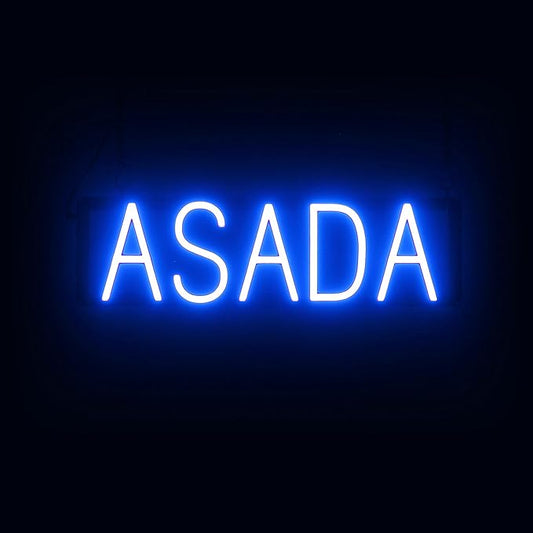 SpellBrite ASADA Sign | Mexican Food-Related Sign with Neon Look, Blue LED Light Source | 22.0" x 6.3"
