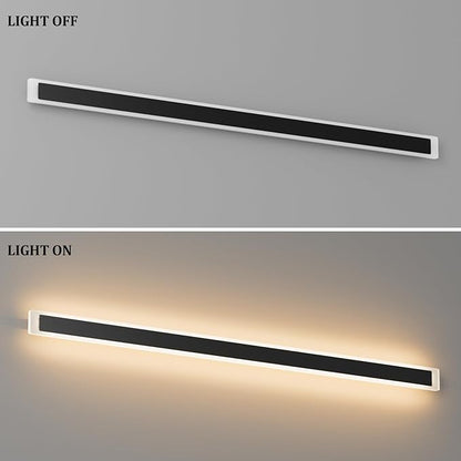 2 Pack 71In Long Outdoor Wall Lights IP65 Waterproof,50W Black Modern LED Exterior Wall Light 3000K Linear Outdoor Light for House Porch Courtyard
