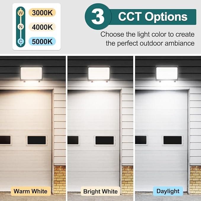 kadision LED Wall Pack with Dusk-to-Dawn Photocell, 120W/100W/80W Adjustable, 3000K/4000K/5000K Selectable, 15600lm 0-10V Dimmable Outdoor Security Lighting, 120-277V ETL Listed