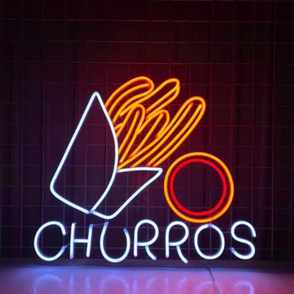 Churro Neon Sign,20" Churro Led Light Sign,Restaurant Food Shop Store Room Wall Decor,Bakery Led,Fried Dough Sign