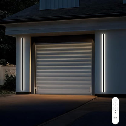 𝗠𝗢𝗗 𝗟𝗜𝗚𝗛𝗧𝗜𝗡𝗚 Haylen | Waterproof Outdoor Wall Light, LED Dimmable with Remote 3000K-6000K, Long Outdoor Porch Lights, Wired Lighting Fixture, Patio Exterior Wall Sconce, 1-Pack (Black, 79")