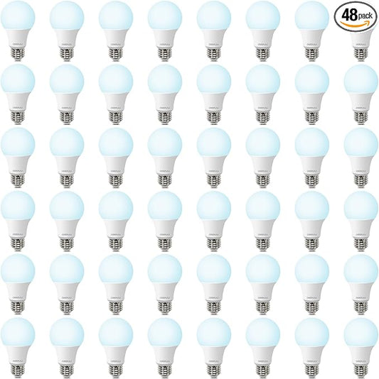 48 Pack LED Bulbs, A19 60W Equivalent, 800 Lumens, 5000K Daylight, 8W Non-Dimmable Light Bulbs for Home & Office, 15000hours