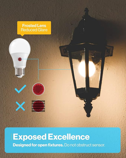 Sunco 50 Pack Dusk to Dawn LED Outdoor Light Bulb A19, Photocell Automatic for Exterior Lighting, 800 LM, 9W (60W Eqv.), 3000K Warm White, Auto On/Off Sensor, IP65 Rated UL.