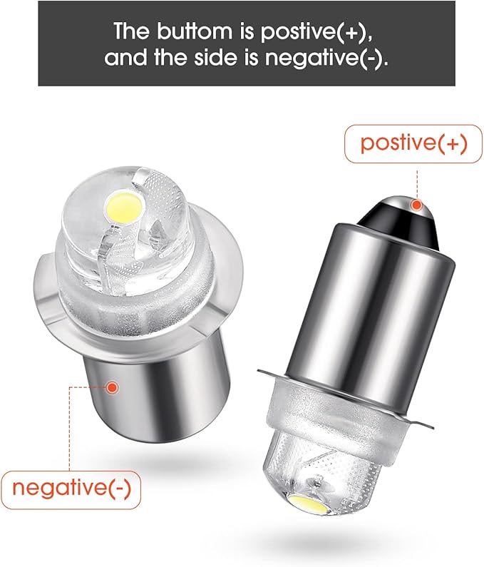 Honoson 3 Pieces Flashlight Bulb 55-Lumen 4.5 Volt LED Krypton Replacement Bulb Flashlight Bulbs for Torch with 10 Year Lifespan, 41-1644 Krypton Bayonet Base LED