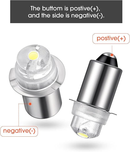 Honoson 3 Pieces Flashlight Bulb 55-Lumen 4.5 Volt LED Krypton Replacement Bulb Flashlight Bulbs for Torch with 10 Year Lifespan, 41-1644 Krypton Bayonet Base LED
