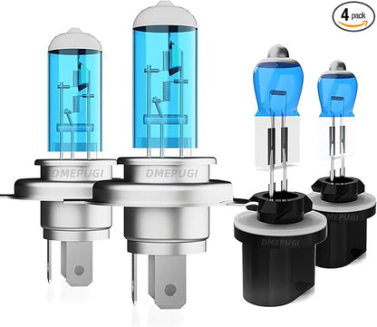 headlight bulbs compatible with Santa Fe 2002-2006 Lights Headlights Bulbs, 9003 High/Low Beam Halogen Headlights and 880 Fog Light,Super Bright 6000K White, 4 PCS