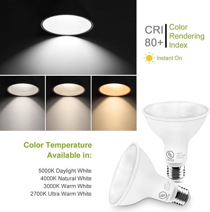 LightingWill 11W Par30 LED Bulb (75W Equivalent), UL Listed, 5000K Daylight White Dimmable Flood Light Bulbs, 850 Lumens, E26 Base, LED Recessed Light Bulbs for Indoor Outdoor, 6 Pack