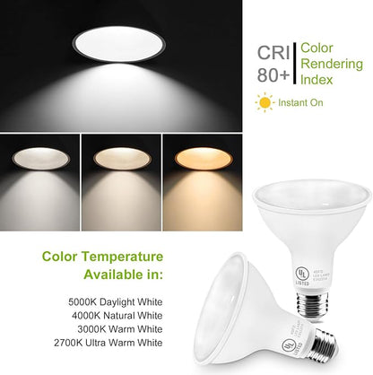 LightingWill 11W Par30 LED Bulb (75W Equivalent), UL Listed, 5000K Daylight White Dimmable Flood Light Bulbs, 850 Lumens, E26 Base, LED Recessed Light Bulbs for Indoor Outdoor, 6 Pack