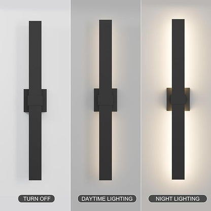 LamQee 31.5 In Aluminum Long Outdoor Wall Lights, 3000K 1223LM LED Waterproof IP65, Modern Exterior Lighting Fixture Linear Outdoor Sconce Wall Mount Outside Lighting for House Porch Patio Garage Door