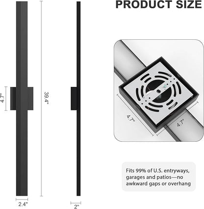 LamQee 39.4 In Aluminum Long Outdoor Wall Light, 3000K 2500LM Integrated LED Waterproof IP65, Linear Modern Exterior Lighting Fixtures Wall Mount Outside Sconce for House Porch Patio Garage Front Door