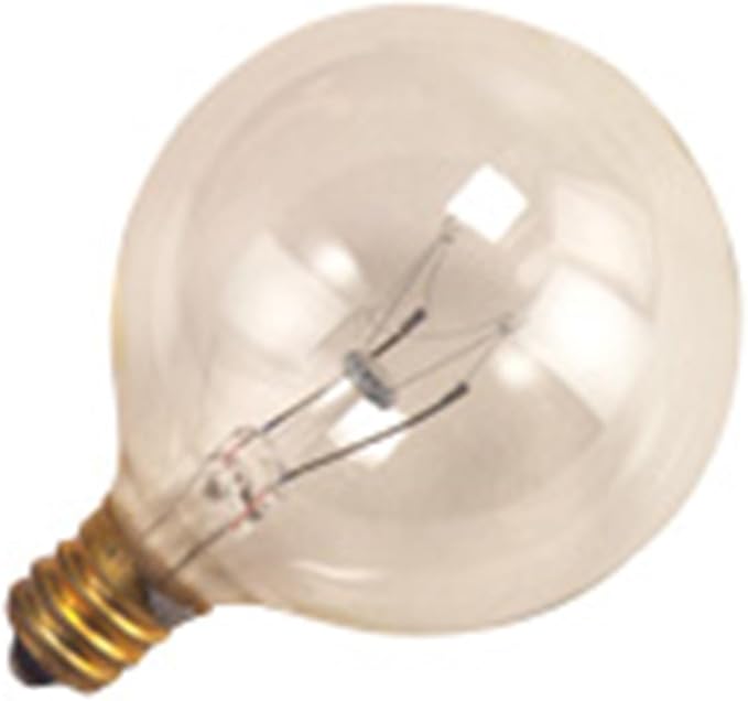 25 Qty. Halco 25W G16.5 CL Candelabra 130V Halco G16CL25 25w 130v Incandescent Clear Lamp Bulb