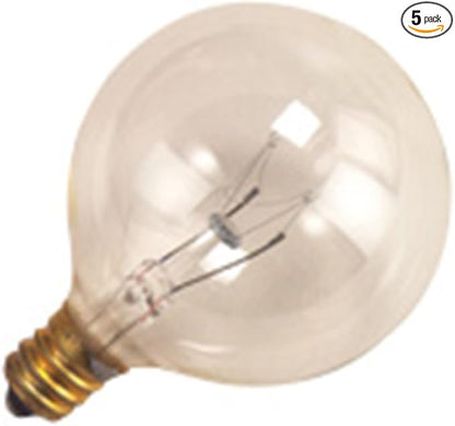 5 Qty. Halco 15W G16.5 CL Candelabra 130V Halco G16CL15 15w 130v Incandescent Clear Lamp Bulb