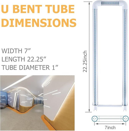 12-Pack T8 U Bend LED Tube Light 2FT 24W (60W Equivalent) U Shaped Bulb 6000K Daylight White 2640lm for Fluorescent Replacement, Dual-End Powered