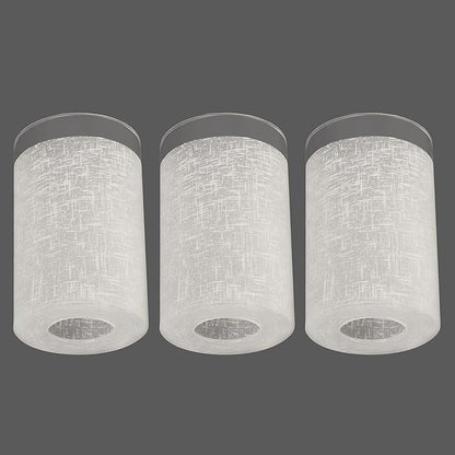 3 Pack White Linen Frosted Glass Lamp Shade, Cylinder Light Fixture Replacement Globe or Cover with 1-5/8-Inch Fitter for Pendant Light Chandelier Wall Sconce G0112