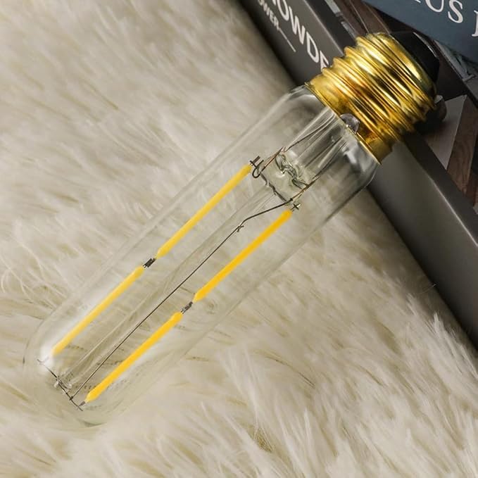 T10 Led Bulb E26 Dimmable 4W Led Tubular Light Bulbs 40 Watt Incandescent Bulbs 4000K Daylight E26 Base Lamp Bulb Clear Glass for Cabinet Display Cabinet etc,6 Pack.