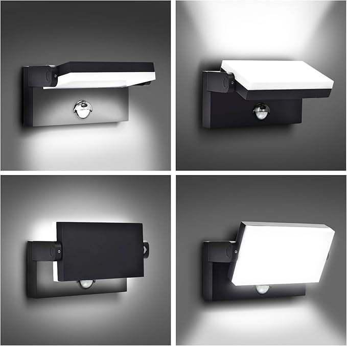 Motion Sensor Outdoor Wall Pack Lights,40W Acrylic LED Porch Lights 360 °Rotation,Waterproof 5000K/4000K/6000K Exterior Flood Wall Sconce Light for Garage