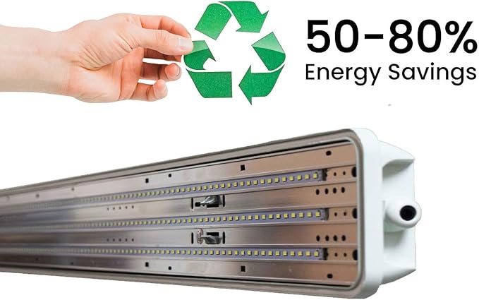 Orilis 2 FT 4500K 36W LED Vapor Tight Lights | Commercial Indoor/Outdoor Hardwired IP65 Waterproof Fixtures | 3600 Lumens | Detachable LED Strips (10-Pack)
