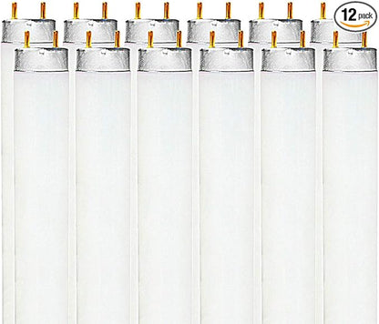 LUXRITE F32T8/850 32W 48 Inch T8 Fluorescent Tube Light Bulb, 5000K Bright White, 2800 Lumens, G13 Medium Bi-Pin Base, LR20734, 12-Pack