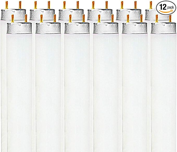 LUXRITE F32T8/865 32W 48 Inch T8 Fluorescent Tube Light Bulb, 6500K Daylight, 2800 Lumens, G13 Medium Bi-Pin Base, LR20735, 12-Pack