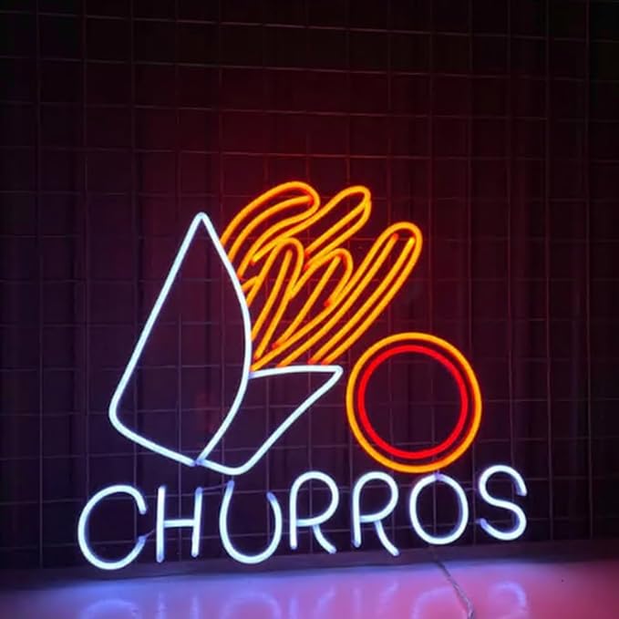 Churro Neon Sign,20" Churro Led Light Sign,Restaurant Food Shop Store Room Wall Decor,Bakery Led,Fried Dough Sign