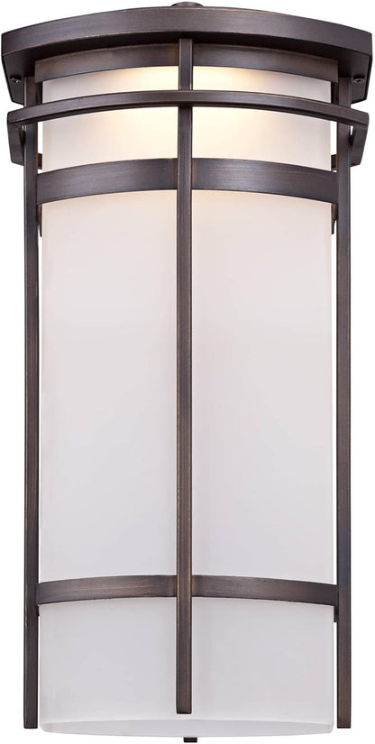 Possini Euro Design Theola Modern Outdoor Wall Light Fixture Bronze LED 16 1/4" Etched Glass Shade for Exterior Barn Deck House Porch Yard Patio Outside Garage Front Door Garden Home Roof Lawn