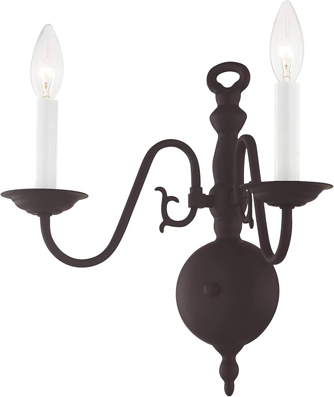 Livex Lighting 5002-07 Williamsburgh 2-Light Wall Sconce, Bronze