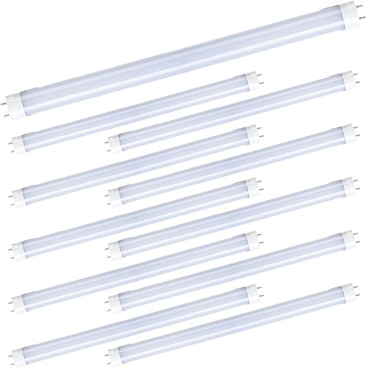 T8 LED Light Bulbs Fluorescent Replacement Ballast Bypass 48inch 4000K Daylight White Double-end Powered Frosted Lamps 10 Pack
