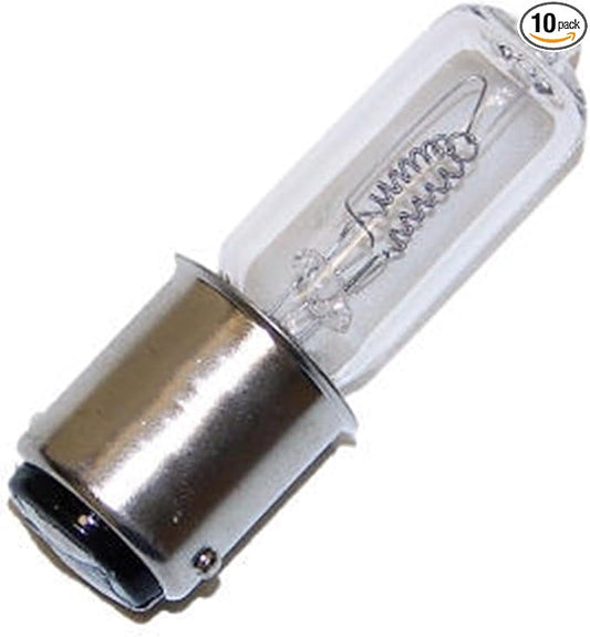 10 Qty. Halco 130V 100W T4 BA15D Prism Q100CL/DC 100w 130v Halogen Clear Lamp Bulb
