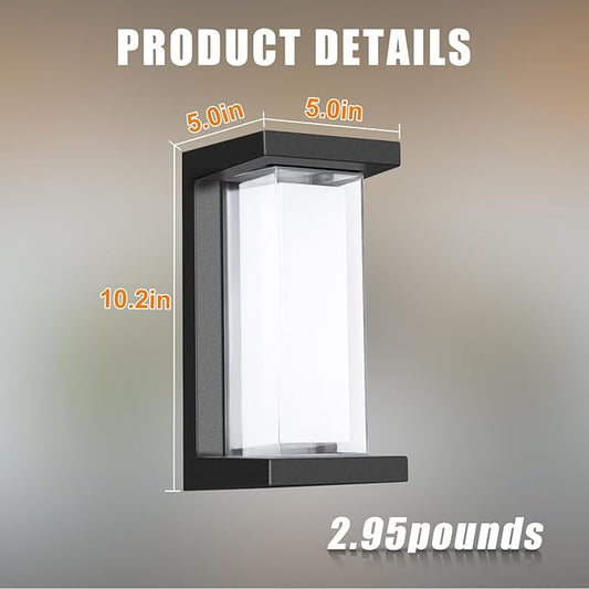 Juyace 18W Exterior Lighting Fixtures 4 Pack Budget-Friendly Outdoor Porch Lights Modern Black Sconces Wall Mount 1800Lm 3000K IP65 Waterproof for Garage House Patio Front Door Entryway