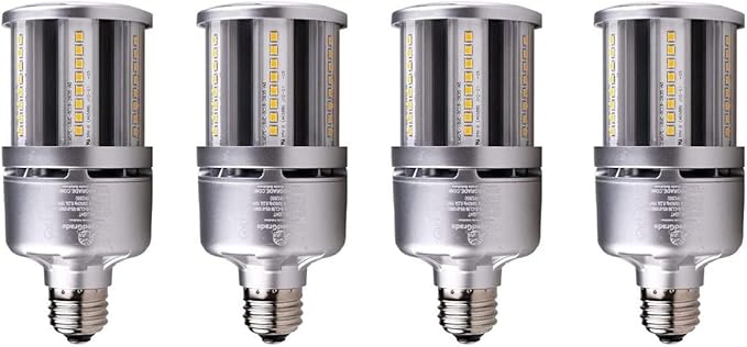 RuggedGrade Aries S Series 18W LED Corn Bulb | 2,430 Lumens | 4000K Natural White | 4 Pack | E26 Base | Built-in 6KV Surge Protection | DLC 5.1 Premium
