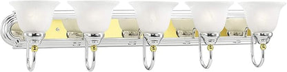 Livex Lighting 1005-52 Belmont 5-Light Bath Light, Chrome and Polished Brass