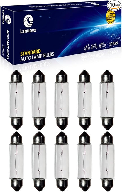 10 Pack Festoon Bulb 24V 10W Xenon Bulb Sv8.5-8 T3.25 10X41mm
