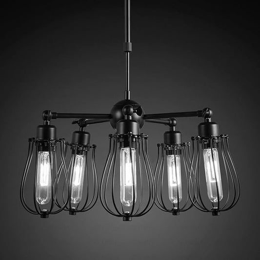 LUXRITE Vintage T9 LED Tube Light Bulbs 60W Equivalent, 4000K Cool White, 550 Lumens, Dimmable Edison Tubular Light Bulbs 5W, Clear Glass, LED Filament Bulb, UL Listed, E26 Standard Base (4 Pack)