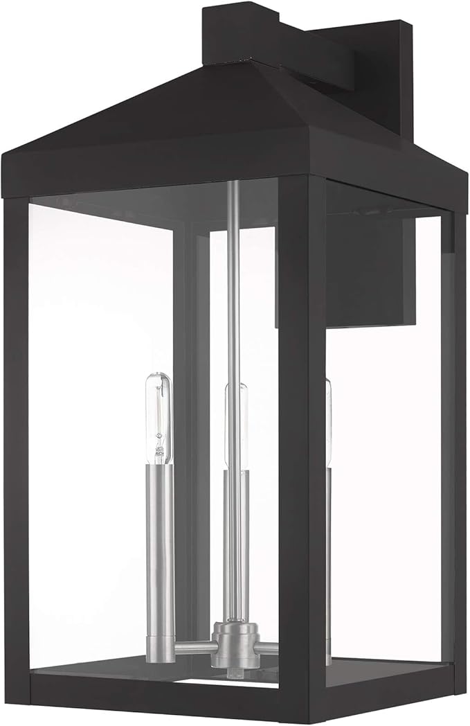 Livex Lighting 20585-04 Nyack Black 3 Light Outdoor Wall Lantern