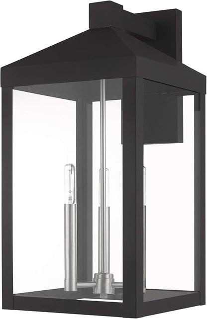Livex Lighting 20585-04 Nyack Black 3 Light Outdoor Wall Lantern